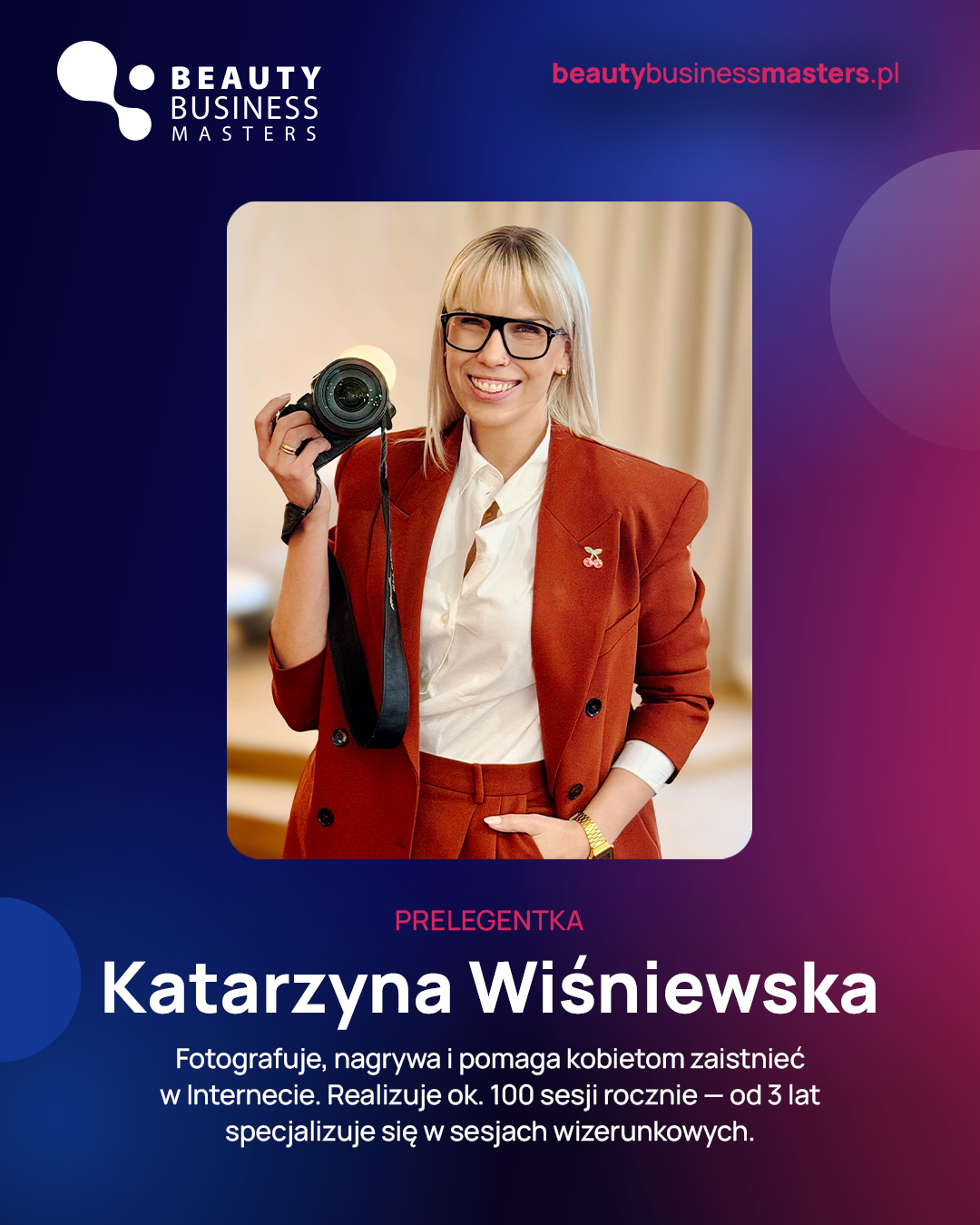 Beauty Business Masters – szablon social media 1080 × 1350 px, format pionowy 4:5